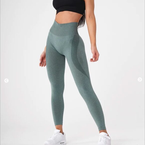 NVGTN Contour Seamless High Waisted Leggings Forest Green Size XS - Picture 4 of 10